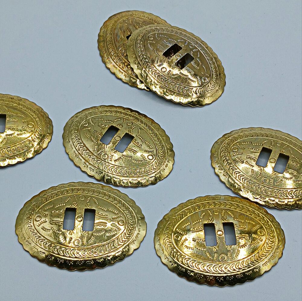 Gold-Tone Metal Scalloped Conchos for Jewelry Making 6pcs